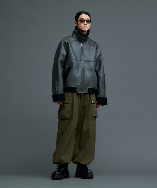 soerte（ソエルテ）の「STAND COLLAR B-3 FAKE MOUTON JACKET/スタンド 