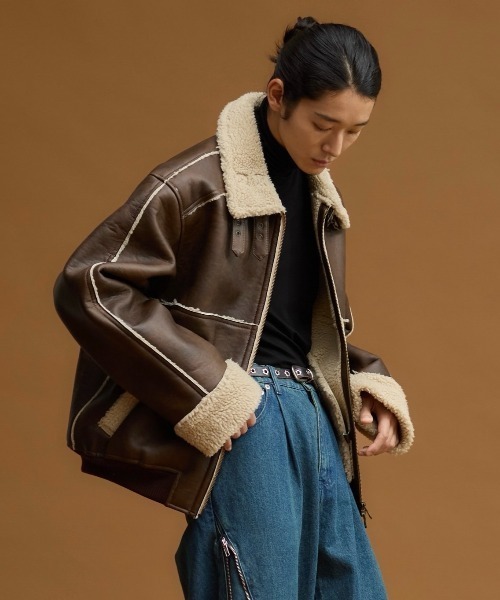 soerte（ソエルテ）の「STAND COLLAR B-3 FAKE MOUTON JACKET/スタンド 