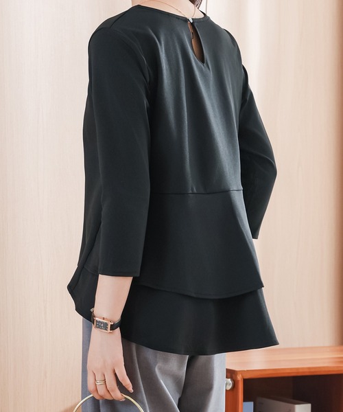 Lace Ladies(レースレディース)の「ソリッドカラー ティアードフリル 7分袖 フレア プルオーバー(シャツ/ブラウス・レディース・ホワイト/ミント/ブラック/グレー・S/FREE)」の22枚目の写真