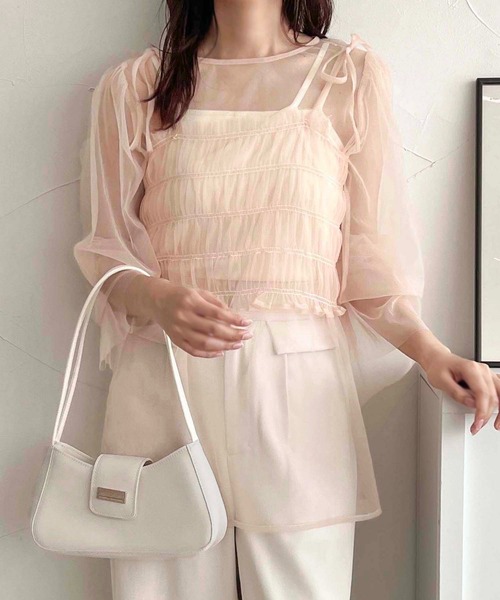 apres jour clair（アプレジュールクレア）の「【apres jour clair】レイヤードチュールトップス【ZOZOTOWN限定アイテム】（シャツ/ブラウス・レディース・アイボリー/ブラック/ピンクベージュ・フリー/X-LARGE）」の21枚目の写真