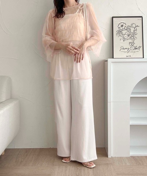 apres jour clair（アプレジュールクレア）の「【apres jour clair】レイヤードチュールトップス【ZOZOTOWN限定アイテム】（シャツ/ブラウス・レディース・アイボリー/ブラック/ピンクベージュ・フリー/X-LARGE）」の17枚目の写真