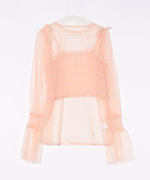 apres jour clair（アプレジュールクレア）の「【apres jour clair】レイヤードチュールトップス【ZOZOTOWN限定アイテム】（シャツ/ブラウス・レディース・アイボリー/ブラック/ピンクベージュ・フリー/X-LARGE）」の14枚目の写真