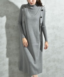 INTERPLANET | リブニット+ニットジャンスカSET(ワンピース)