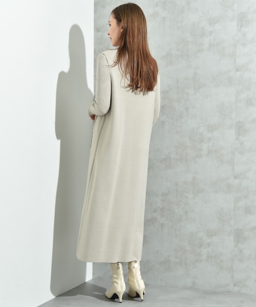 INTERPLANET（インタープラネット）の「リブニット＋ニットジャンスカＳＥＴ（ワンピース・レディース・ブラック/グレー/ベージュ・FREE）」の10枚目の写真