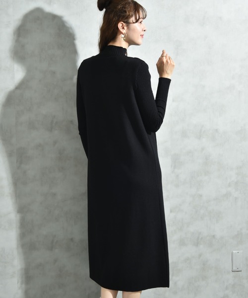 INTERPLANET（インタープラネット）の「リブニット＋ニットジャンスカＳＥＴ（ワンピース・レディース・ブラック/グレー/ベージュ・FREE）」の16枚目の写真