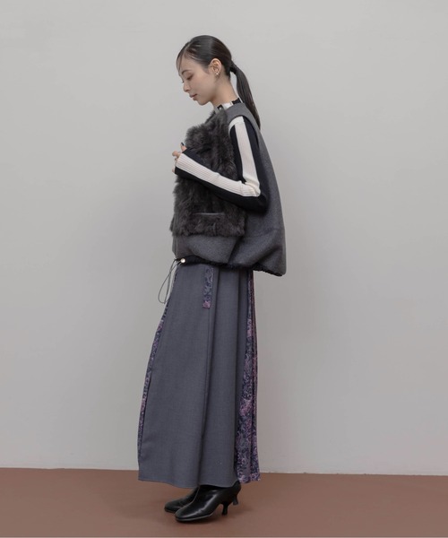 ファー&メルトンドロストコクーンフォルムベスト Eimee Law