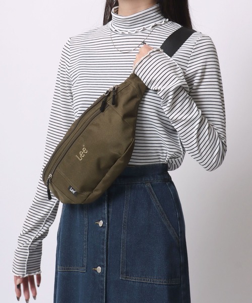 Lee（リー）の「Lee/リー ロゴ ワンポイント刺繍 撥水 ウエストバッグ/ボディバッグ/レディース メンズ（ボディバッグ/ウエストポーチ・レディース・グレー/カーキ/ベージュ/ブラック・FREE）」の4枚目の写真