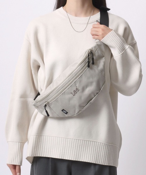 Lee（リー）の「Lee/リー ロゴ ワンポイント刺繍 撥水 ウエストバッグ/ボディバッグ/レディース メンズ（ボディバッグ/ウエストポーチ・レディース・グレー/カーキ/ベージュ/ブラック・FREE）」の18枚目の写真