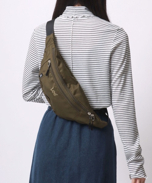 Lee（リー）の「Lee/リー ロゴ ワンポイント刺繍 撥水 ウエストバッグ/ボディバッグ/レディース メンズ（ボディバッグ/ウエストポーチ・レディース・グレー/カーキ/ベージュ/ブラック・FREE）」の5枚目の写真