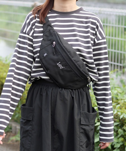LAD MUSICIAN ROSE MIX ボディーバッグ ウエストポーチ黒×白 LAD MUSICIAN ROSE MIX ボディーバッグ ウエストポーチ黒×白