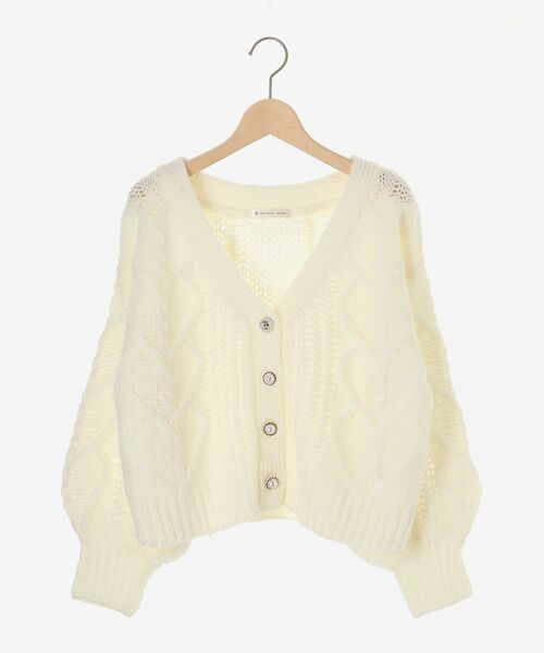 MAJESTIC LEGON（マジェスティックレゴン）の「ハートケーブルカーディガン（カーディガン/ボレロ・レディース・アイボリー/ブルー/ベージュ/ピンク/チャコールグレー・MEDIUM）」の19枚目の写真