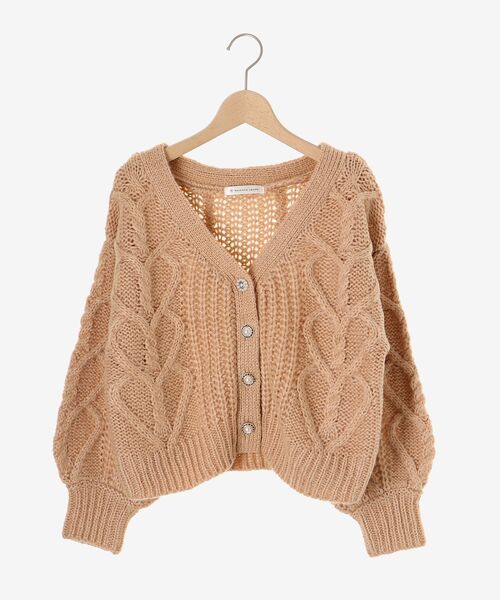 MAJESTIC LEGON（マジェスティックレゴン）の「ハートケーブルカーディガン（カーディガン/ボレロ・レディース・アイボリー/ブルー/ベージュ/ピンク/チャコールグレー・MEDIUM）」の18枚目の写真