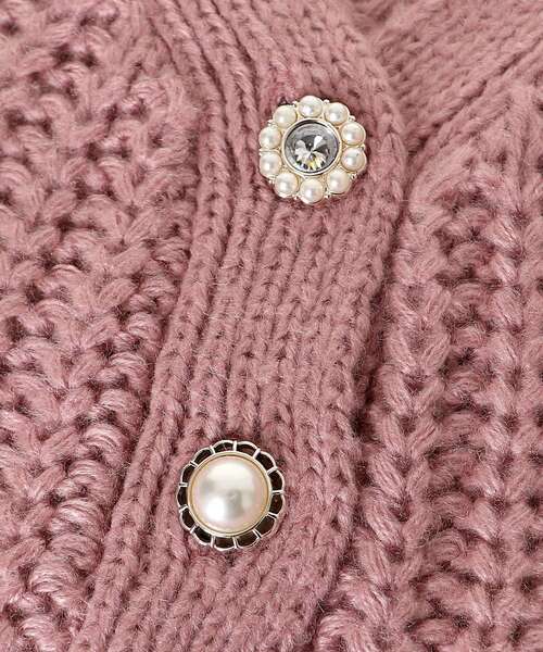 レオナール❤️コート❤️ワンピース❤️カーディガン❤️M～L L❤️40 42 セール】ハートケーブルカーディガン（カーディガン/ボレロ