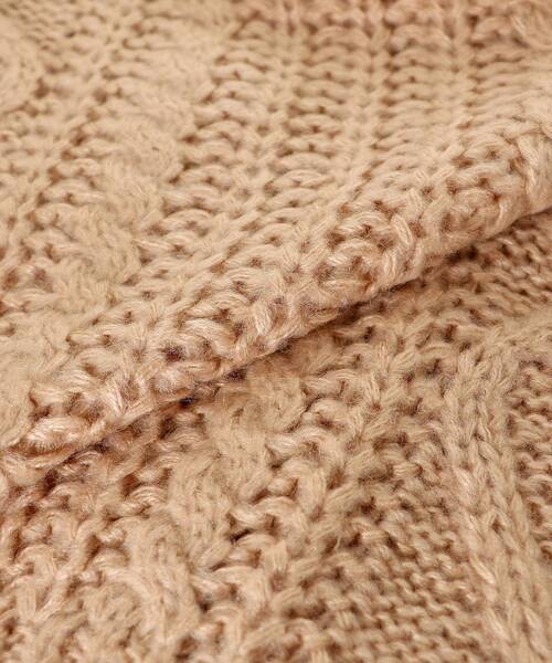 MAJESTIC LEGON（マジェスティックレゴン）の「ハートケーブルカーディガン（カーディガン/ボレロ・レディース・アイボリー/ブルー/ベージュ/ピンク/チャコールグレー・MEDIUM）」の8枚目の写真