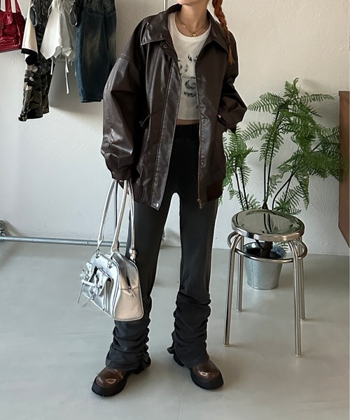 sedacle girl(セダクルガール)の「裾シャーリング裏毛レギンスパンツ(その他パンツ・レディース・ブルー/ブラック・SMALL/MEDIUM)」の7枚目の写真