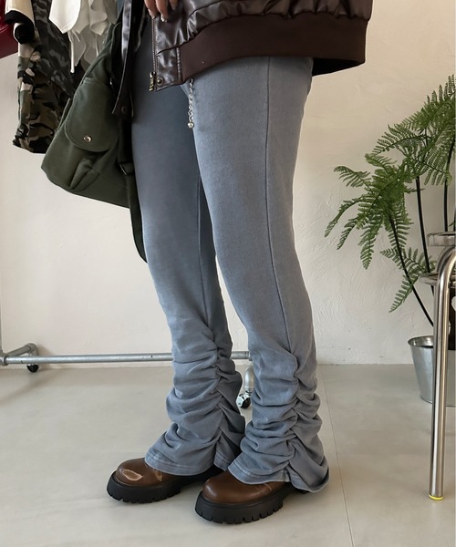 裾シャーリング裏毛レギンスパンツ（その他パンツ）｜sedacle girl