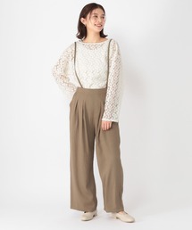 studio CLIP | サスペンダー付きさら軽ワイドパンツ[プチ・プラス・トールサイズあり](その他パンツ)