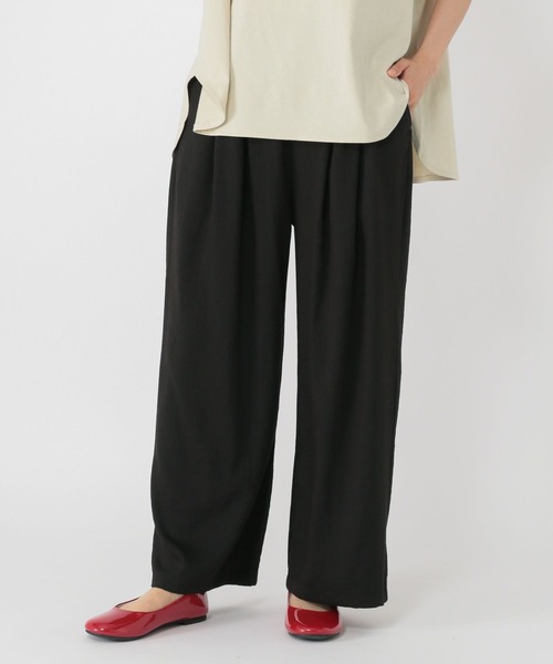 studio CLIP（スタディオクリップ）の「サスペンダー付きさら軽ワイドパンツ[プチ・プラス・トールサイズあり]（その他パンツ・レディース・ブラック/ベージュ/モカ・FREE/PF/ﾌﾘｰ(L)/TF）」の5枚目の写真