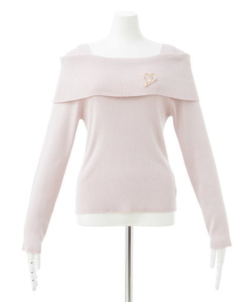 INGNI(イング)の「ブローチ付オフショルニット/A(ニット/セーター・レディース・ホワイト系その他/ピンク/ブラック/グレー系3/オフホワイト/ブラック系その他/チャコールグレー・M)」の9枚目の写真