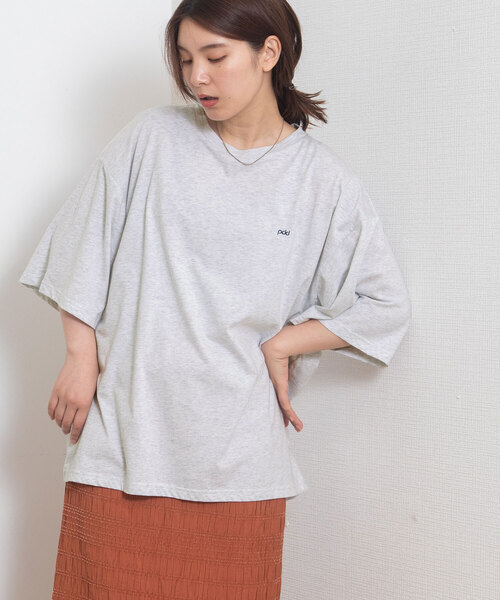 POU DOU DOU(プードゥドゥ)の「オーバーサイズアソートロゴプリントTee(Tシャツ/カットソー・レディース・オフホワイト/オートミール/キナリ・M)」の19枚目の写真