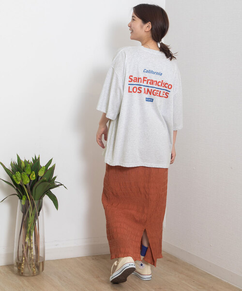 POU DOU DOU(プードゥドゥ)の「オーバーサイズアソートロゴプリントTee(Tシャツ/カットソー・レディース・オフホワイト/オートミール/キナリ・M)」の22枚目の写真