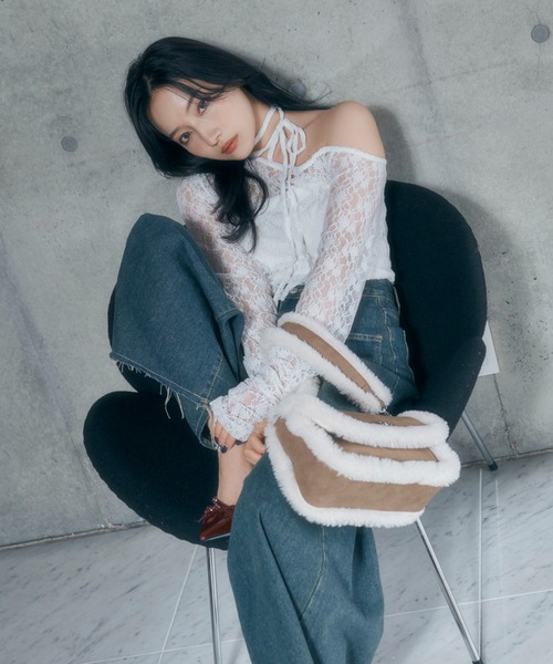 ANDGEEBEE（アンジービー）の「アシメレーストップス（その他トップス・レディース・ブラック/ホワイト・FREE）」の6枚目の写真