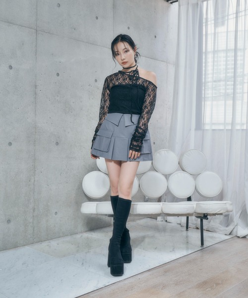 ANDGEEBEE（アンジービー）の「アシメレーストップス（その他トップス・レディース・ブラック/ホワイト・FREE）」の11枚目の写真