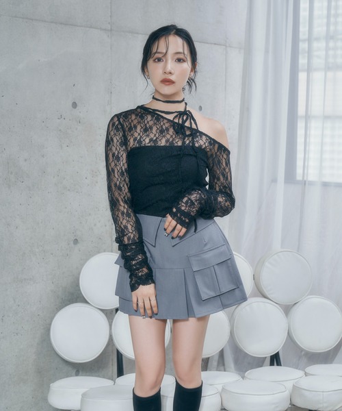 ANDGEEBEE（アンジービー）の「アシメレーストップス（その他トップス・レディース・ブラック/ホワイト・FREE）」の13枚目の写真