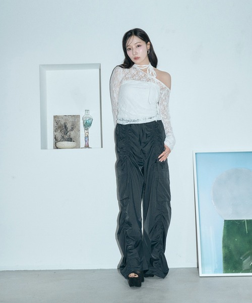ANDGEEBEE(アンジービー)の「アシメレーストップス(その他トップス・レディース・ブラック/ホワイト・FREE)」の21枚目の写真