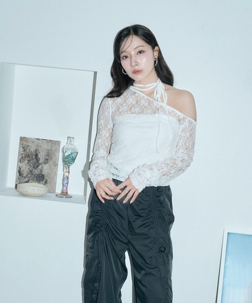 ANDGEEBEE(アンジービー)の「アシメレーストップス(その他トップス・レディース・ブラック/ホワイト・FREE)」の19枚目の写真