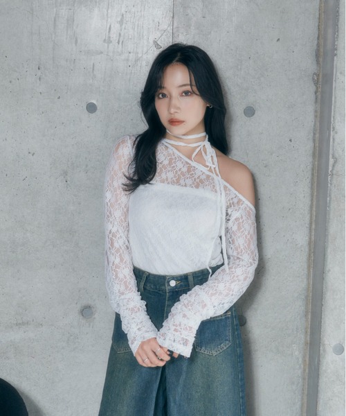 ANDGEEBEE(アンジービー)の「アシメレーストップス(その他トップス・レディース・ブラック/ホワイト・FREE)」の18枚目の写真