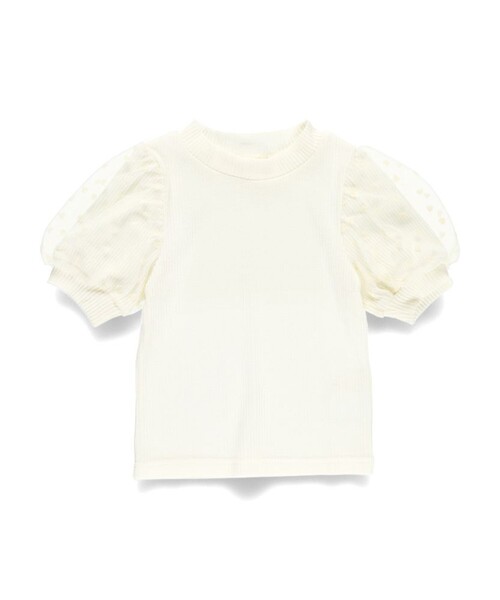 BRANSHES(ブランシェス)の「ハートフロッキー×ボリューム袖5分袖Tシャツ(Tシャツ/カットソー・キッズ・アイボリー/ピンクベージュ/ブラック・80/90/120/100/110/150/130/140)」の14枚目の写真
