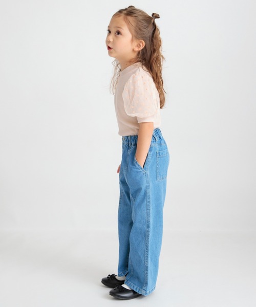 BRANSHES(ブランシェス)の「ハートフロッキー×ボリューム袖5分袖Tシャツ(Tシャツ/カットソー・キッズ・アイボリー/ピンクベージュ/ブラック・80/90/120/100/110/150/130/140)」の5枚目の写真