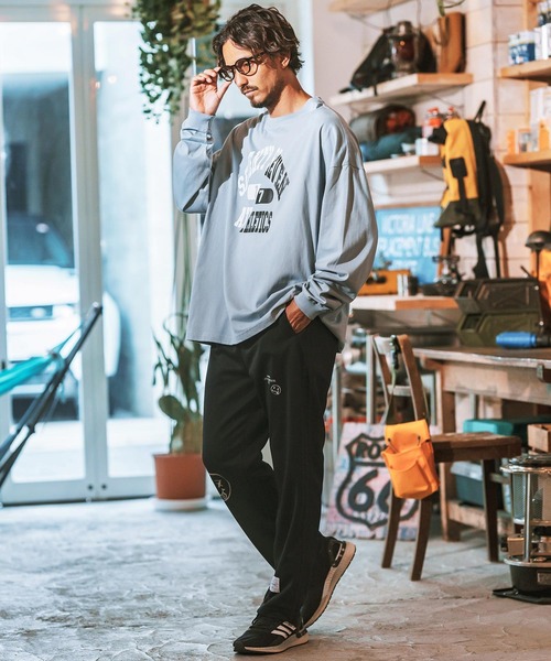 seventy seven(セブンティセブン)の「mlt4830- middle onz over size L-S t-shirts (athletics 24W) カットソー(Tシャツ/カットソー・メンズ・ホワイト×ブラック/ブラック/ブルー系その他/ホワイト×イエロー・S/M/L/XL)」の22枚目の写真