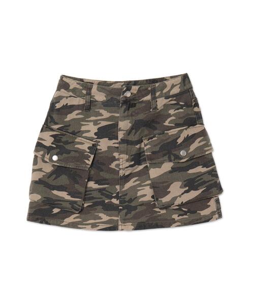 セール】WEGO/ヴィンテージウォッシュカーゴミニスカート（デニム