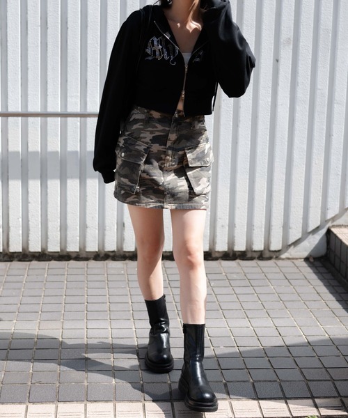 WEGO（ウィゴー）の「WEGO/ヴィンテージウォッシュカーゴミニスカート（デニムスカート・レディース・ブラック/ダークブルー/その他1/その他2・FREE）」の19枚目の写真