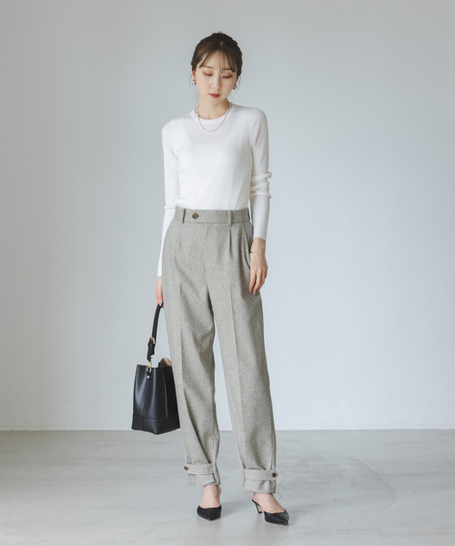 Noble（ノーブル）の「《追加2》リブクルーネックニット（ニット