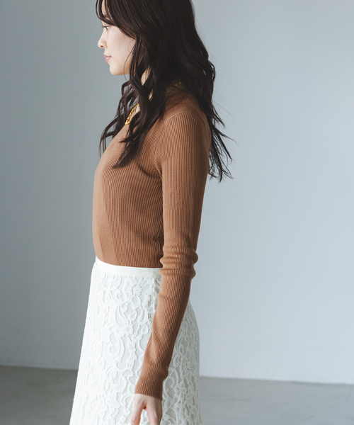 Noble（ノーブル）の「《追加2》リブクルーネックニット（ニット