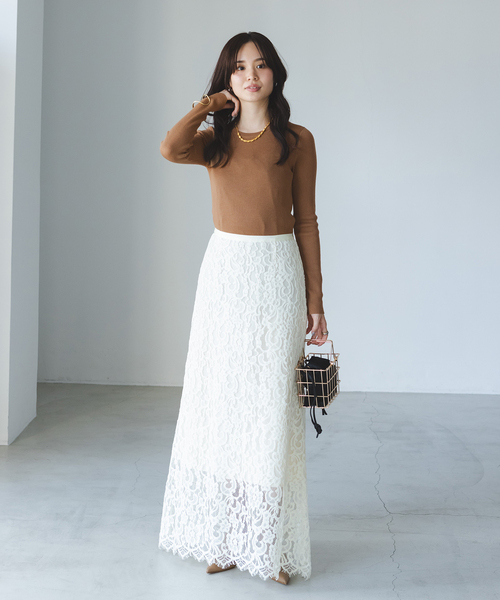 Noble(ノーブル)の「《追加2》リブクルーネックニット(ニット/セーター・レディース・ホワイト/ブラック/レッド/キャメル・FREE)」の15枚目の写真