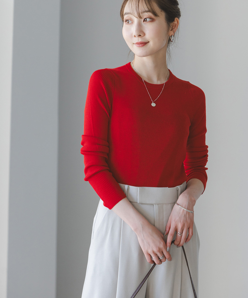 Noble（ノーブル）の「《追加2》リブクルーネックニット（ニット