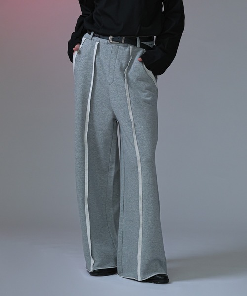 selle glant（セレグランテ）の「INSIDEOUT SWEAT WIDE PANTS/インサイドアウトスウェットワイドパンツ（スウェットパンツ・メンズ・ブラック/杢グレー/ブラック系・MEDIUM/SMALL/LARGE）」の3枚目の写真