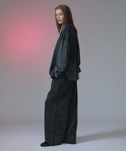 selle glant（セレグランテ）の「INSIDEOUT SWEAT WIDE PANTS/インサイドアウトスウェットワイドパンツ（スウェットパンツ・メンズ・ブラック/杢グレー/ブラック系・MEDIUM/SMALL/LARGE）」の17枚目の写真