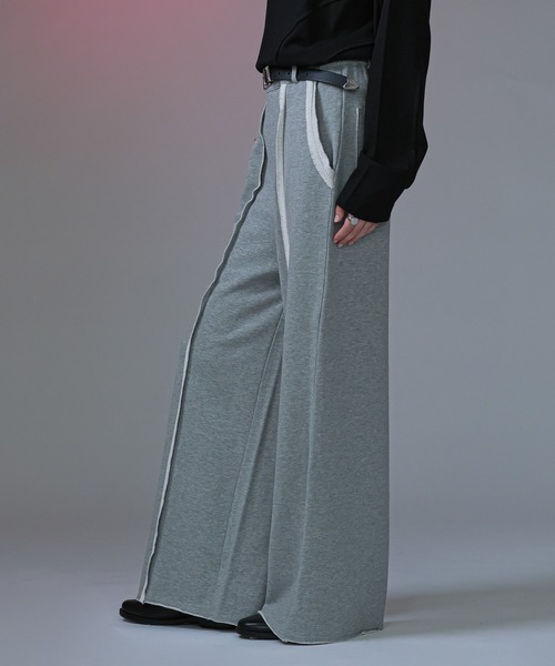 selle glant（セレグランテ）の「INSIDEOUT SWEAT WIDE PANTS/インサイドアウトスウェットワイドパンツ（スウェットパンツ・メンズ・ブラック/杢グレー/ブラック系・MEDIUM/SMALL/LARGE）」の5枚目の写真