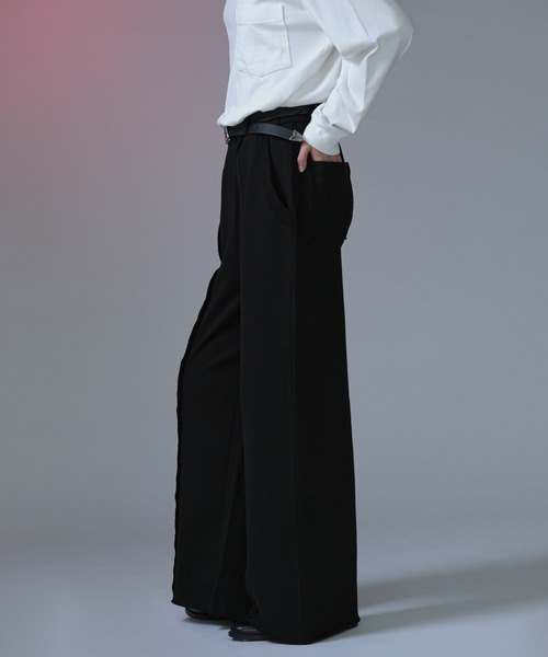 selle glant（セレグランテ）の「INSIDEOUT SWEAT WIDE PANTS/インサイドアウトスウェットワイドパンツ（スウェットパンツ・メンズ・ブラック/杢グレー/ブラック系・MEDIUM/SMALL/LARGE）」の22枚目の写真