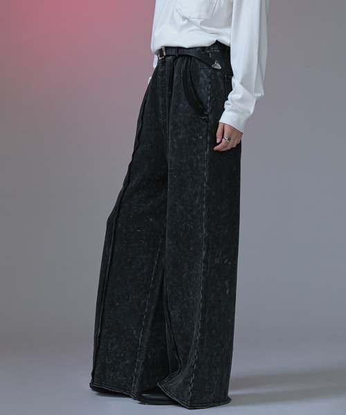 selle glant（セレグランテ）の「INSIDEOUT SWEAT WIDE PANTS/インサイドアウトスウェットワイドパンツ（スウェットパンツ・メンズ・ブラック/杢グレー/ブラック系・MEDIUM/SMALL/LARGE）」の13枚目の写真