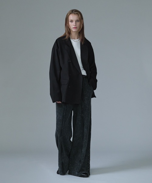 selle glant（セレグランテ）の「INSIDEOUT SWEAT WIDE PANTS/インサイドアウトスウェットワイドパンツ（スウェットパンツ・メンズ・ブラック/杢グレー/ブラック系・MEDIUM/SMALL/LARGE）」の20枚目の写真