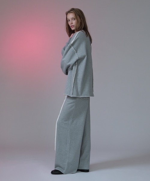 selle glant（セレグランテ）の「INSIDEOUT SWEAT WIDE PANTS/インサイドアウトスウェットワイドパンツ（スウェットパンツ・メンズ・ブラック/杢グレー/ブラック系・MEDIUM/SMALL/LARGE）」の9枚目の写真