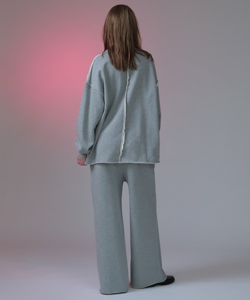 selle glant（セレグランテ）の「INSIDEOUT SWEAT WIDE PANTS/インサイドアウトスウェットワイドパンツ（スウェットパンツ・メンズ・ブラック/杢グレー/ブラック系・MEDIUM/SMALL/LARGE）」の10枚目の写真