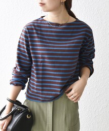 SHIPS any | ORCIVAL:〈手洗い可能〉ボートネック ボーダー ロングスリーブ プルオーバー(Tシャツ/カットソー)