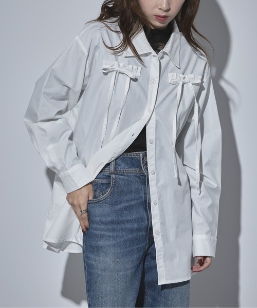 セール】【MAISON BREEZE】40ブロード リボンブラウス 32005A332 XNN